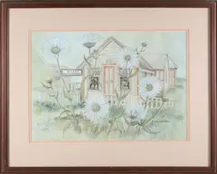 Barbara Van Winkelen, Wyer’s View and Souvenirs, Watercolor on Paper