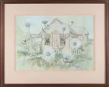 Barbara Van Winkelen, Wyer’s View and Souvenirs, Watercolor on Paper