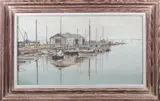Nantucket Boat Shop by Sandy Sutherland, circa 1962, Watercolor and Pen, offered Aug 2025
