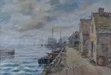 Lillian Gertrude Smith, Commercial Wharf, Watercolor on Paper