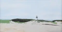 John Austin, Brant Point Light, Nantucket, Tempera on Artist Board