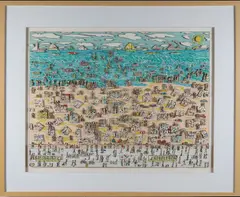James Rizzi, When Living is Easy, Collage