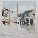 Straight Wharf by Doris and Richard Beer, Watercolor on Paper, offered Aug 2025