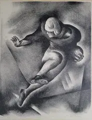 Benton Murdoch Spruance, Ball Carrier, Lithograph Print