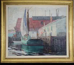 Anne Ramsdell Congdon, Island Service Wharf, Nantucket, 1935, 1935, Oil On Canvas