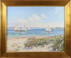 Sailing Inner Harbor, Nantucket by Jan Pawlowski, circa 2010, Oil on Canvas, offered Aug 2025