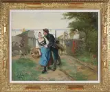 The Flirtatious Hunter by Alphonse Gaudefroy, Oil on Canvas, offered Aug 2025