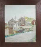 Nantucket Dock Scene by William Moylan Lansdale, Oil on Artist Board, offered Mar 2025