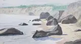Untitled by Robert B. Russell, Oil on Board Seascape Painting, offered Mar 2025