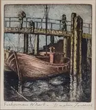 Fisherman’s Wharf by Nadine Porter Torrance, Etching, offered Mar 2025