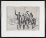 Gordon Grant, Four Sailors, Lithograph
