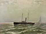 William Halsall, American Yachts, Oil on Canvas Painting