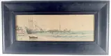 California Maritime Harbor Scene by Sidney S. Hicks, Watercolor, offered Aug 2024