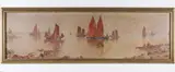 H. Anthony Dyer, Panoramic View Fishing Boats at Anchor, Oil on Canvas