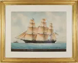 Ship J Wakefield, Robert Crocket Master, 1855 by Francois Joseph Frederic Roux, 1855, Watercolor on Paper, offered Aug 2024