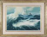Eastern Rigged Dragger in Rough Weather by Carl Evers, Watercolor and Gouache, offered Aug 2024