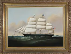 Brian Coole, Portrait of an American Clipper Ship, Oil on Board