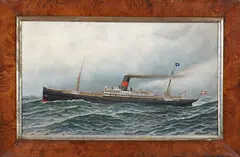 Portrait of the Steam-Sailer United States by Antonio Jacobsen, Oil on Board, offered Aug 2024