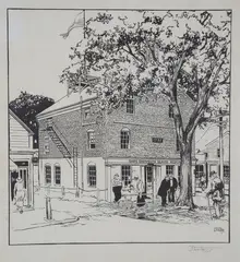 Tony Sarg, The Old Custom House, Nantucket, Lithograph