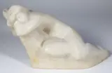 Polished White by Signed Vincent Glinsky, Marble Sculpture of a Reclining Nude, offered Jul 2024