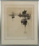 Below Chestnut Street, Philadelphia by Signed Joseph Pennel, Etching, offered Jul 2024