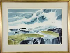 Windbirds Going North by Robert Eric Moore, Watercolor, offered Jul 2024
