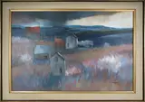 Phillip Hicken, Houses on Moors, Acrylic on Canvas