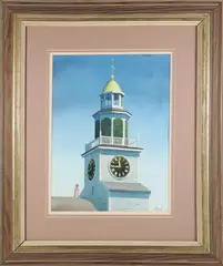 Nantucket Unitarian Universalist Church Clock Tower by Marshall DuBock, Watercolor, offered Jul 2024