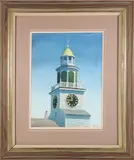 Marshall DuBock, Nantucket Unitarian Universalist Church Clock Tower, Watercolor