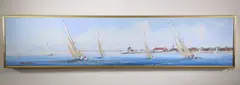 Kerry Hallam, Racing Round Brant Point, Nantucket, Oil on Canvas