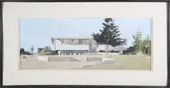 John Austin, Nantucket Modernist Seaside Home, Tempera on Board