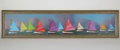 Jerome Howes, The Nantucket Rainbow Fleet, Oil on Canvas Board