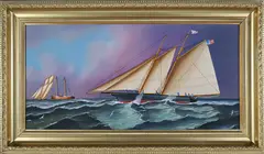 Jerome Howes, American Racing Yachts, Oil on Board
