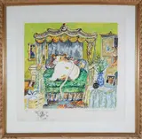 Cow in a Canopy Bed by Guy Buffett, Lithograph, offered Jul 2024