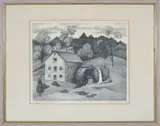 Elizabeth Saltonstall, Mill at The Wayside Inn, Etching