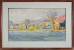 Fall Landscape by Ambrose Prichard, Watercolor on Paper, offered Jul 2024