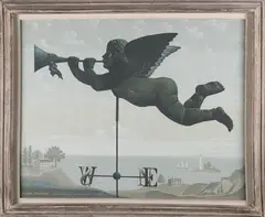 Angel Gabriel – Massachusetts Weathervane- 19th Century by Allen Saalburg, Tempera On Board, offered Jul 2024