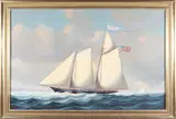 Two Mast Sailing Sloop by Salvatore Colacicco, Oil on Board, offered Dec 2024