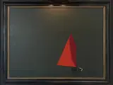 Robert Stark Jr., Lone Red Sail at Night, Oil on Canvas