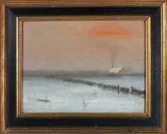 Winter Eve by Robert Stark Jr., Oil on Board, offered Dec 2024