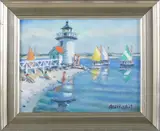 Paul Arsenault, Rainbow Fleet Off Brant Point, Nantucket, Oil on Canvas