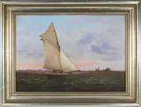 Sailing Around Brant Point Nantucket by N. Roberts, Oil on Canvas, offered Dec 2024