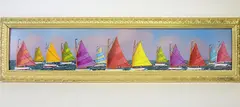 Jerome Howes, Nantucket Rainbow Fleet, Oil on Board