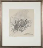 Gordon Grant, Two Men at the Helm, Graphite Drawing