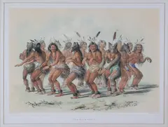 George Catlin, The Bear Dance, Lithograph