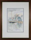 G.S Hill, Harbor View, circa 1991, Watercolor