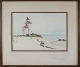 Doris Beer, Brant Point Light, Nantucket, Watercolor on Paper