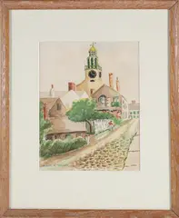 Unitarian Church Nantucket by Anne H. Mellin, Watercolor on Paper, offered Dec 2024