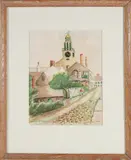 Unitarian Church Nantucket by Anne H. Mellin, Watercolor on Paper, offered Dec 2024