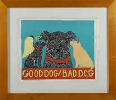 Stephen Huneck, Good Dog, Bad Dog, 1997, Lithograph